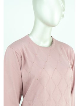 Oppland Women's Winter Stone Patterned Long Sleeve Regular Cut Lycra Woven Mother Sweater  - Image 1