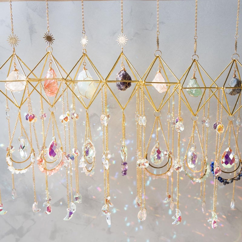 Cactopia Raw Crystal Suncatchers, Rainbow Maker for Window, Balcony, Garden, Boho Decor & Gifting (Opalite) - Image 2