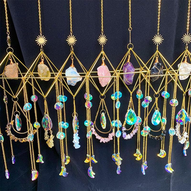 Cactopia Raw Crystal Suncatchers, Rainbow Maker for Window, Balcony, Garden, Boho Decor & Gifting (Opalite) - Image 3
