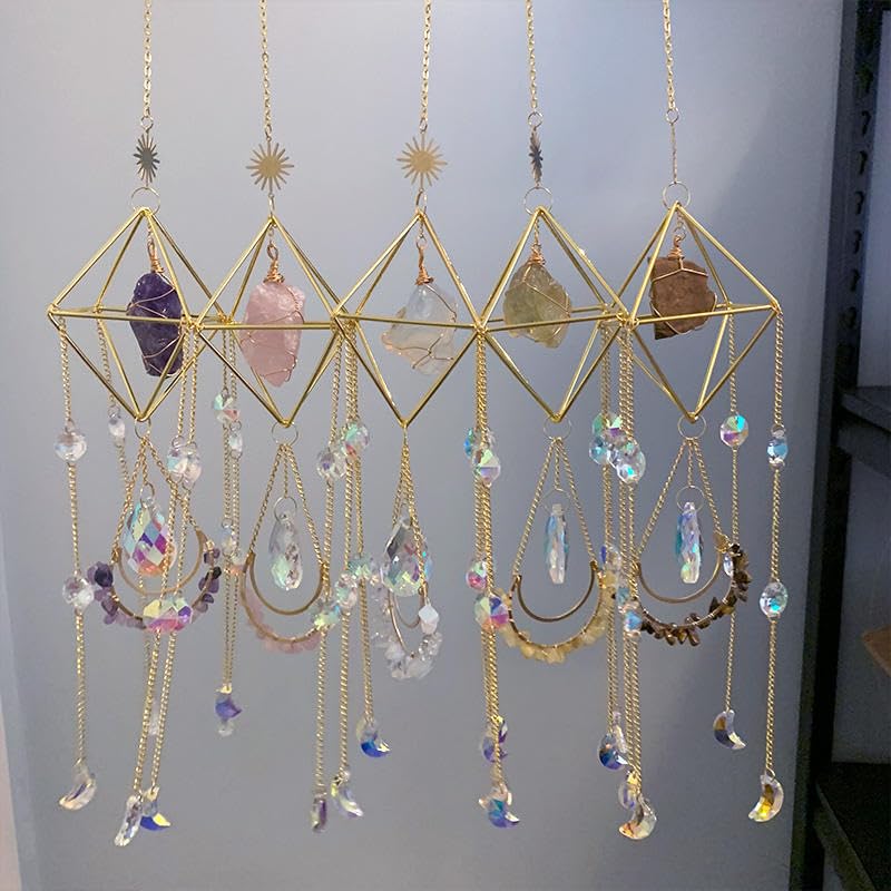 Cactopia Raw Crystal Suncatchers, Rainbow Maker for Window, Balcony, Garden, Boho Decor & Gifting (Opalite) - Image 4