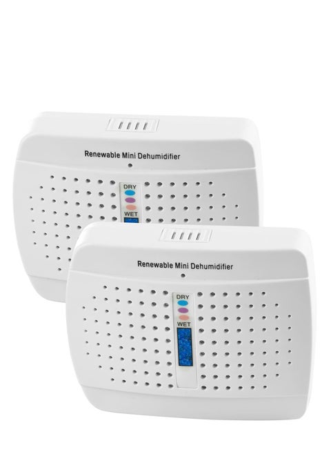 Dehumidifier - 2 Pack Moisture Absorber for Closed Spaces, Cabinet, Closet and Bathroom, Renewable Mini Dehumidifiers for Gun Safe, Rust Prevention,Rechargeable Small  dehumidifiers