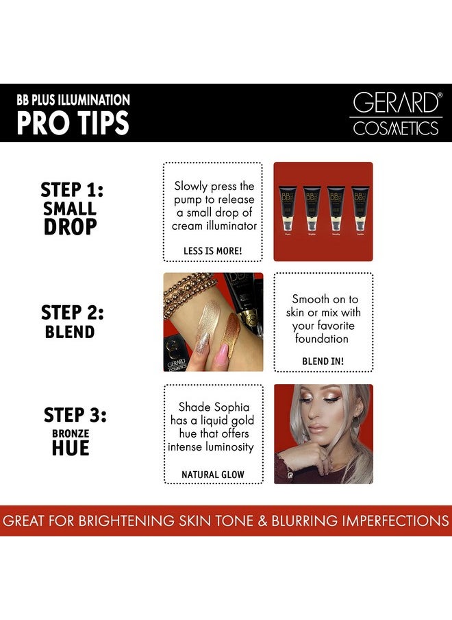 Gerard Cosmetics Gerard Cosmetics BB Plus Illumination Cream | Skin Perfecting Liquid Highlighter BB Cream for a Natural Radiant Glow | Multi Use Illuminizer Makeup, Sophia  - Image 3