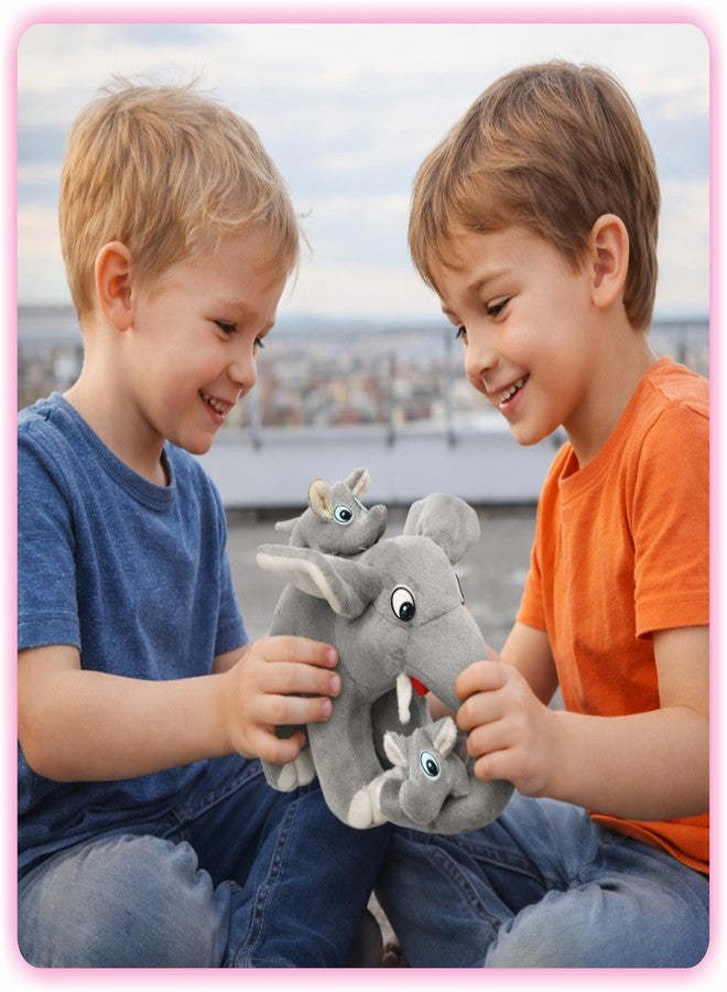 Aruvia Mother Elephant Soft Toy with 2 Baby Elephants | Cute Elephant Plush Stuffed Toy | Soft & Cuddly Animal Doll for Kids | Gift for Baby & Toddlers - Image 4