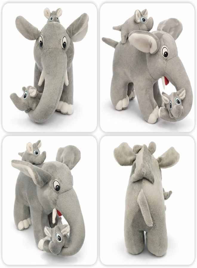 Aruvia Mother Elephant Soft Toy with 2 Baby Elephants | Cute Elephant Plush Stuffed Toy | Soft & Cuddly Animal Doll for Kids | Gift for Baby & Toddlers - Image 3
