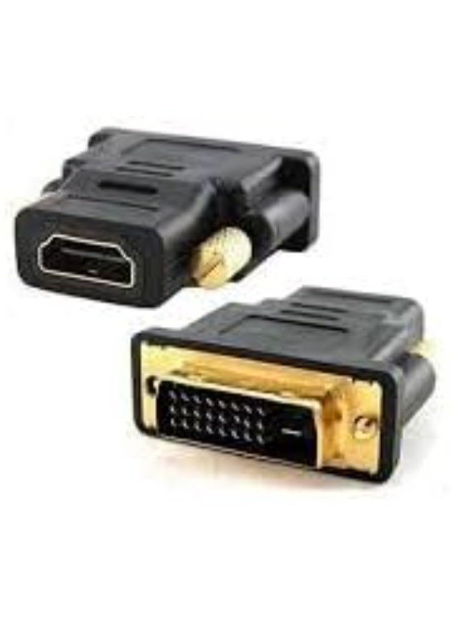 ماى سوق :محول HDMI (أنثى) إلى DVI-D (ذكر) ثنائي الاتجاه بدقة 1080p - أسود(2 قطعة ) - Image 1