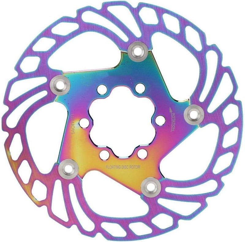 Disc Brake Rotor,Bike Disc Brake Rotors 6 Nails Cycling Accessory for Mountain ycle Plating Color(140mm) - Image 1