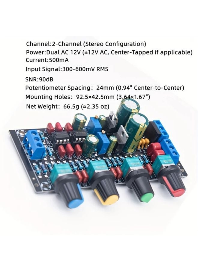 1pc NE5532 Preamp Module Dual Band Adjustable Voltage Regulator 4 Section Frequency Mixing - Image 4