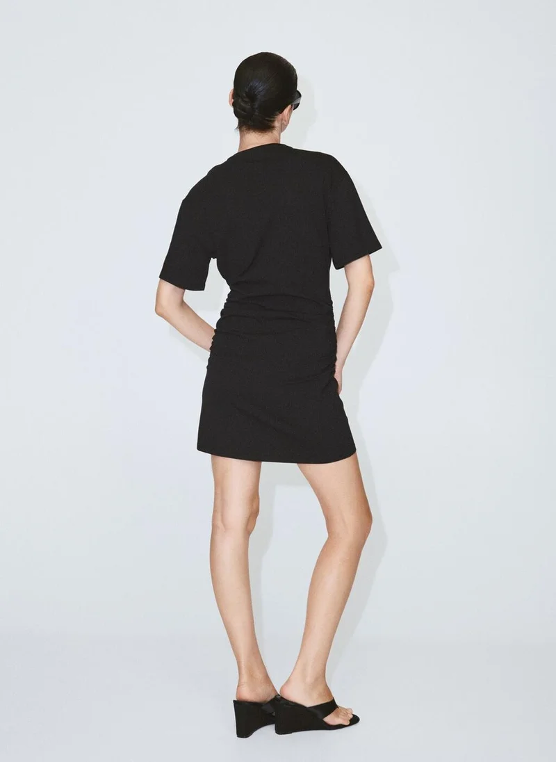 مانجو Cotton Dress With Gathered Sides