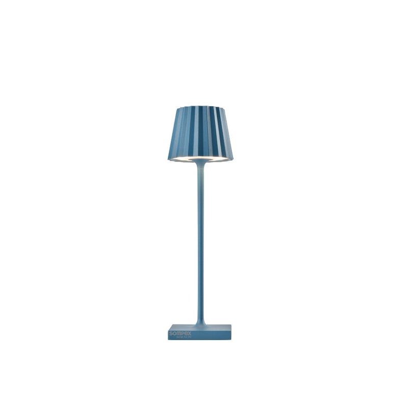 Sompex Troll Nano Table Lamp (Matte finish) | Indoor & Outdoor | 2 light colours | Stepless touch dimmer | 1.6W LED Battery Operated | Aluminium | 54 (splash and dust proof) 10 x 21 cm - Blue - Image 1