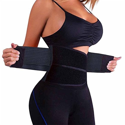 serveuttam Waist Trainer Belt for Women - Waist Cincher Trimmer - Slimming Body Shaper Belt - Sport Girdle Belt (Black, L-XL) - Image 1