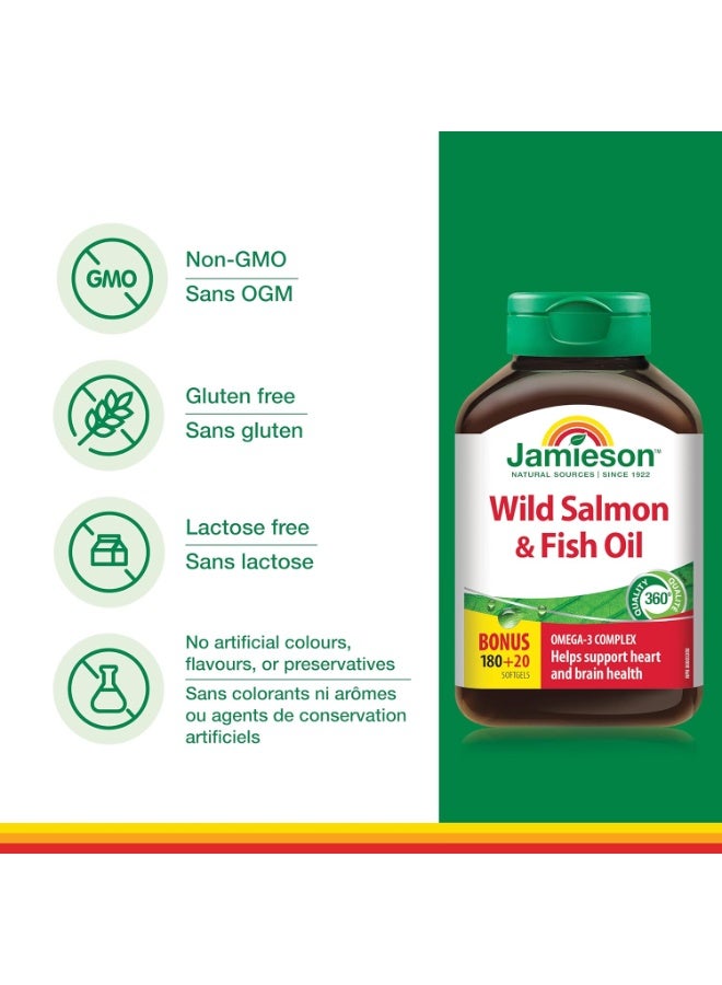 Jamieson Wild Salmon and Fish Oil 1,000 mg Softgels 200 Counts - Image 4