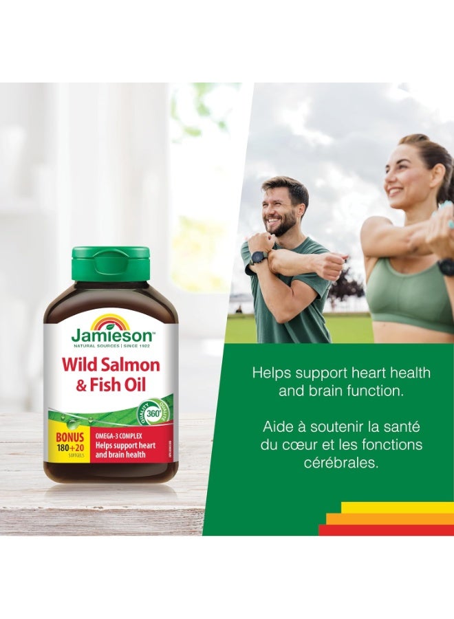Jamieson Wild Salmon and Fish Oil 1,000 mg Softgels 200 Counts - Image 3