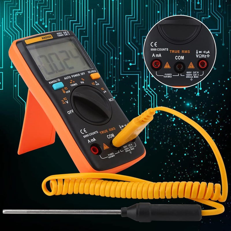 Multimeter, Auto Range True RMS AC/DC Voltage Electronic Meter, Auto Range Multimeter, Voltage Multimeter for Electrical Tests - Image 2