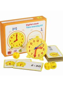 Interactive Educational Digital Clock Toy for Kids – Time Learning Game with Clock Face, Dice, and Punch Cards – Teach Children to Read Analog and Digital Time Easily with AM/PM Recognition
