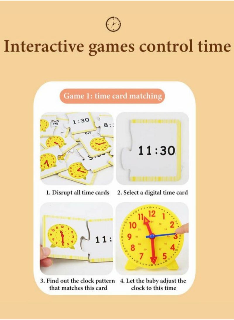 Generic - Interactive Educational Digital Clock Toy for Kids – Time Learning Game with Clock Face, Dice, and Punch Cards – Teach Children to Read Analog and Digital Time Easily with AM/PM Recognition - Image 1