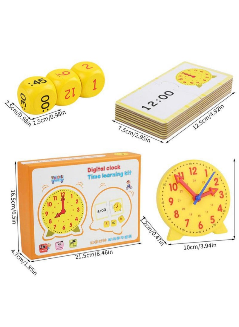 Generic - Interactive Educational Digital Clock Toy for Kids – Time Learning Game with Clock Face, Dice, and Punch Cards – Teach Children to Read Analog and Digital Time Easily with AM/PM Recognition - Image 1