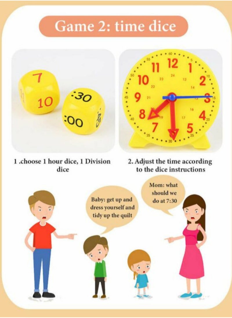 Generic - Interactive Educational Digital Clock Toy for Kids – Time Learning Game with Clock Face, Dice, and Punch Cards – Teach Children to Read Analog and Digital Time Easily with AM/PM Recognition - Image 1