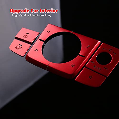 ANFOKAS 8pcs Compatible with Mazda 3 CX-30 CX-50 2025 2024 2023 2022 2021 2020 Accessories Car Center Console Cover Gears Gear Panel Gear Shift Knob Button Cover Trims -Red - Image 4