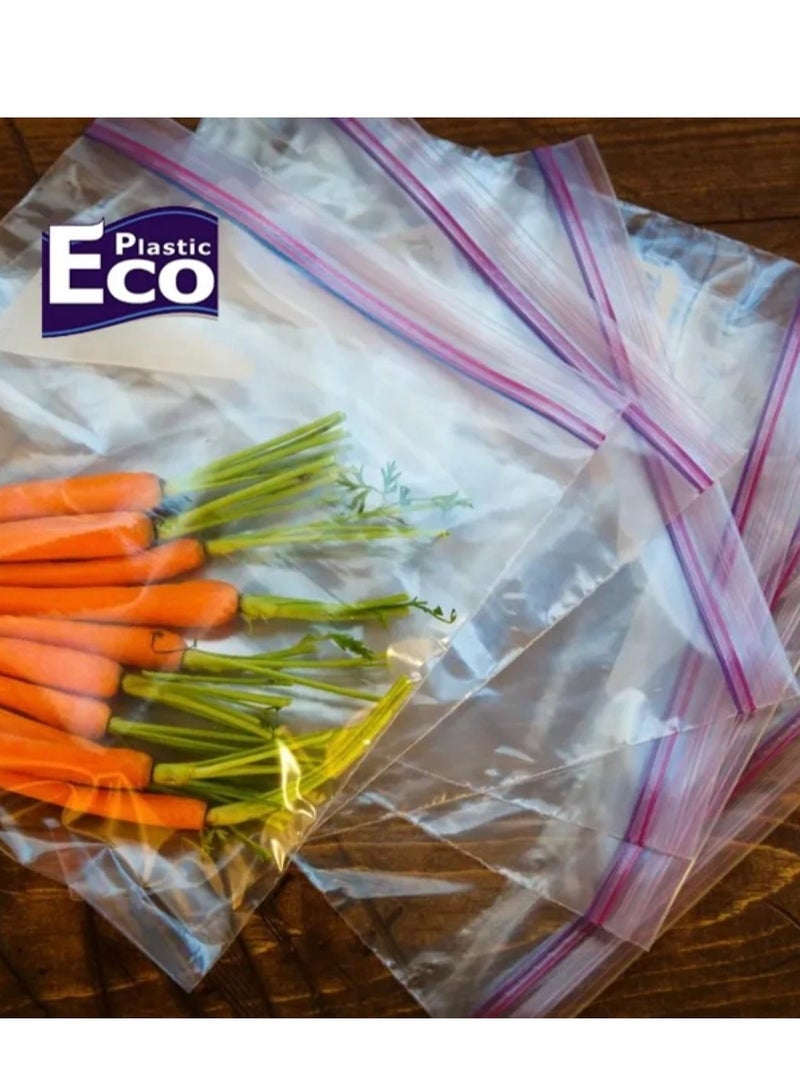 ECO Plastic 2 PACK OF ECO plastic Zipper Sandwich Bags 50 Bags  Size 18x21cm Double Zip Lock  Extra Thick  - Image 2