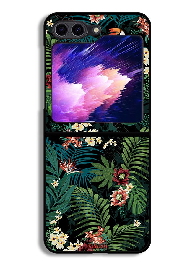 Tolwak Samsung Galaxy Z Flip6 Protective Case Cover Tropical Leaves - Image 1