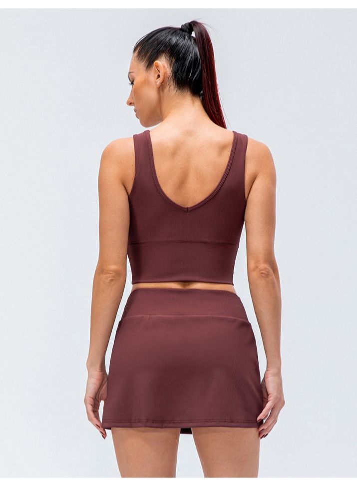 Loquat High resilient speed to dry yoga sports tank top tennis skirt suits  - Image 2