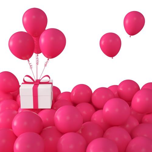 KALOR Hot Pink Balloons100 Pcs 5 Inch Mini Matte Latex Balloons for Balloon Garland Arch Birthday Decoration Wedding Party Baby Shower Decorations - Image 1