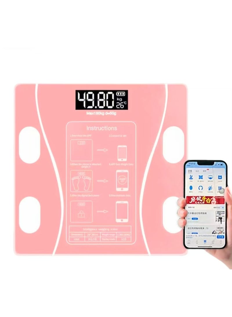 HIFINIT Smart Scale With Bluetooth, Body Fat Scale, Wireless Digital Bathroom Scale, 12 Measurements, Weight/body Fat/bmi, Fitness Body Composition Analysis,PINK. - Image 3