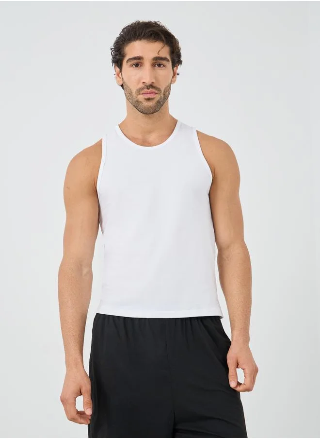 ستايلي Styli Set of 5 - Round Neck Cotton Stretch Vest