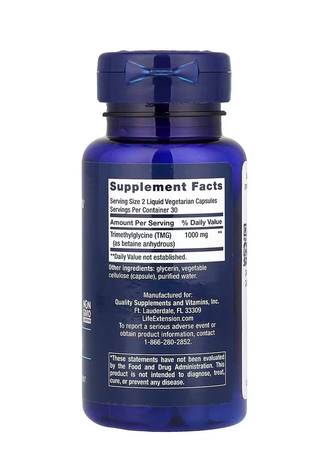 لايف إكستنشن لايف إكستانشن‏, TMG ، 1،000 ملجم ، 60 كبسولة نباتية سائلة (500 ملجم لكل كبسولة) - Image 2