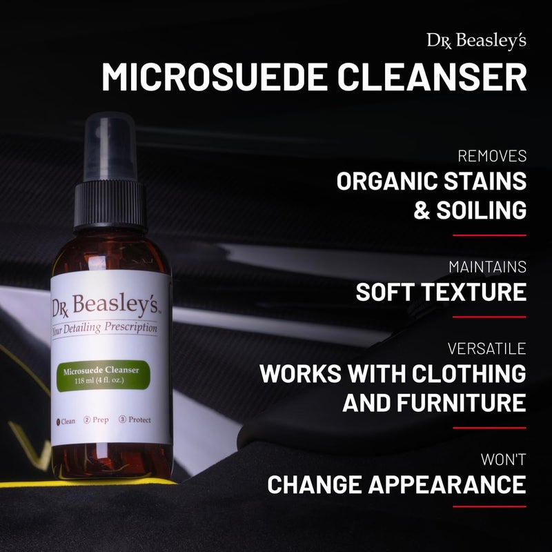 Dr. Beasley's Microsuede Cleanser 12 fl oz - Spray & Wipe Cleans Toughest Stains on Auto Faux Suede, Won't Harden or Darken, Removes Body Oils, Food, Drinks - Image 2