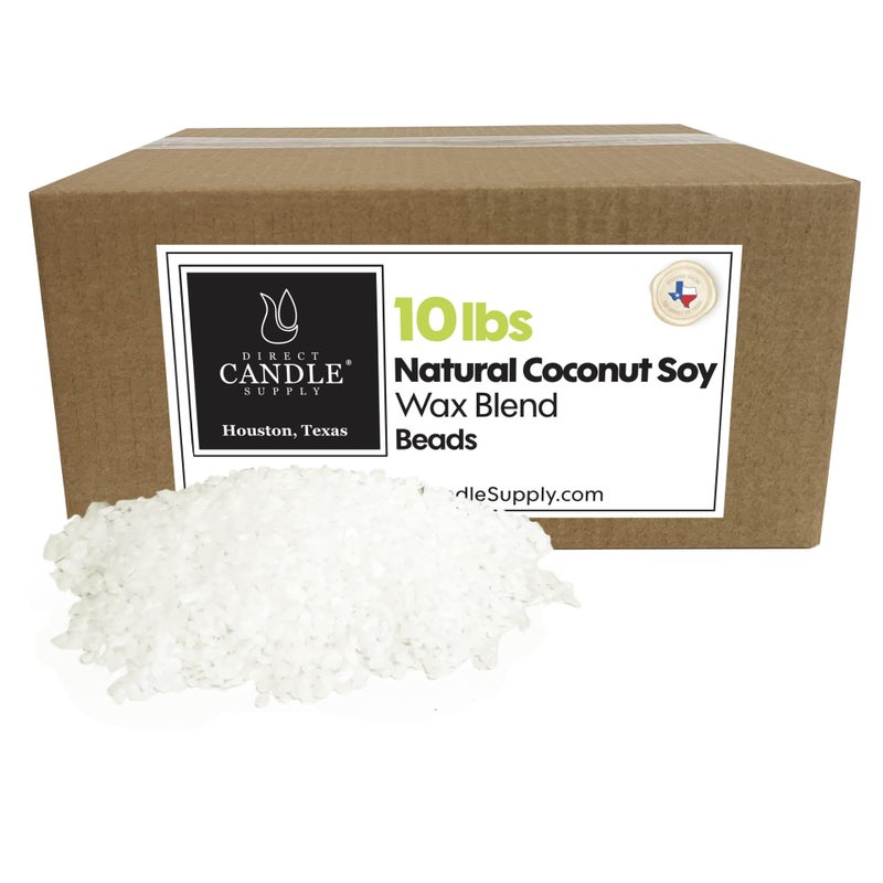 Direct Candle Supply Coconut Soy Wax Beads for Candle Making | 10lb Coconut Soy Candle Wax Pastilles for Candlemaking | Smooth Blend for High Load Fragrance Formulation | Candle Making Supplies - Image 1
