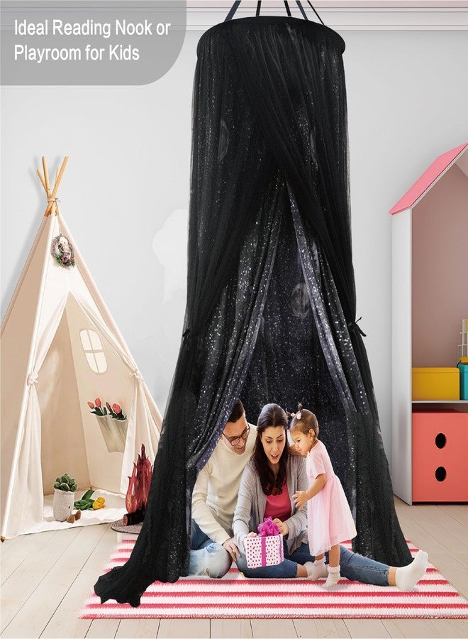 ZXPLO 32"x 106" Bed Canopy for Girls & Adults, Double Layer Princess Round Dome Bed Curtain Canopy Drapes, Dreamy Mosquito Net Reading Nook, Bedroom Decoration (Moon) - Image 4