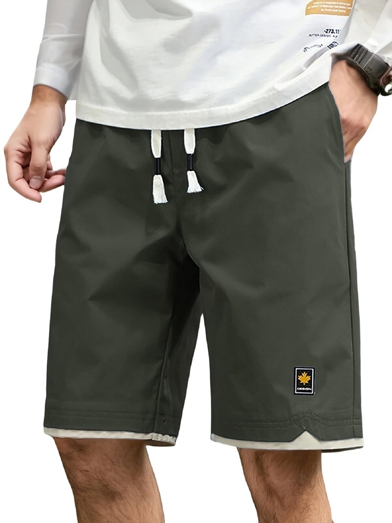 Lymio Men Shorts || Men Shorts Cotton Casual (Shorts-38-Olive Green-2XL) - Image 5