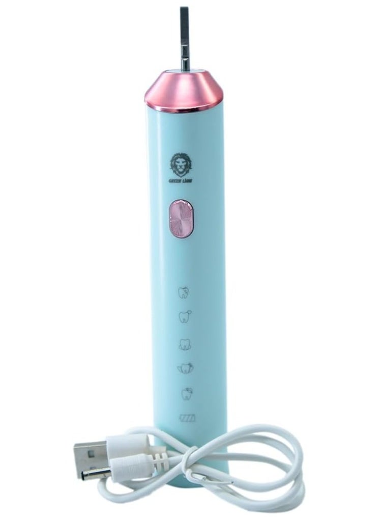 GREEN LION - Electric Toothbrush with 5 Modes & 4 Brush Heads, Suitable For Sensitive & Color Teeth, Standard Whitening, Intelligent Timing, Slim Design, IPX7 Waterproof - Blue - Image 1