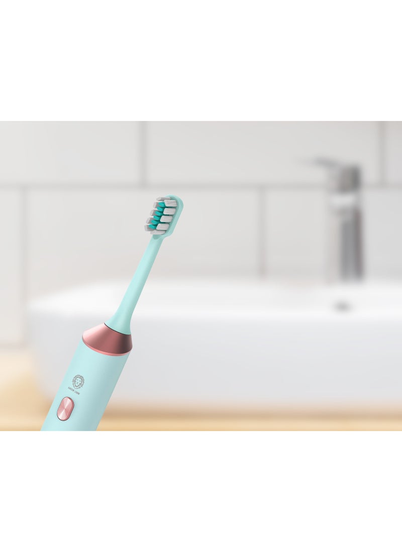 GREEN LION - Electric Toothbrush with 5 Modes & 4 Brush Heads, Suitable For Sensitive & Color Teeth, Standard Whitening, Intelligent Timing, Slim Design, IPX7 Waterproof - Blue - Image 1