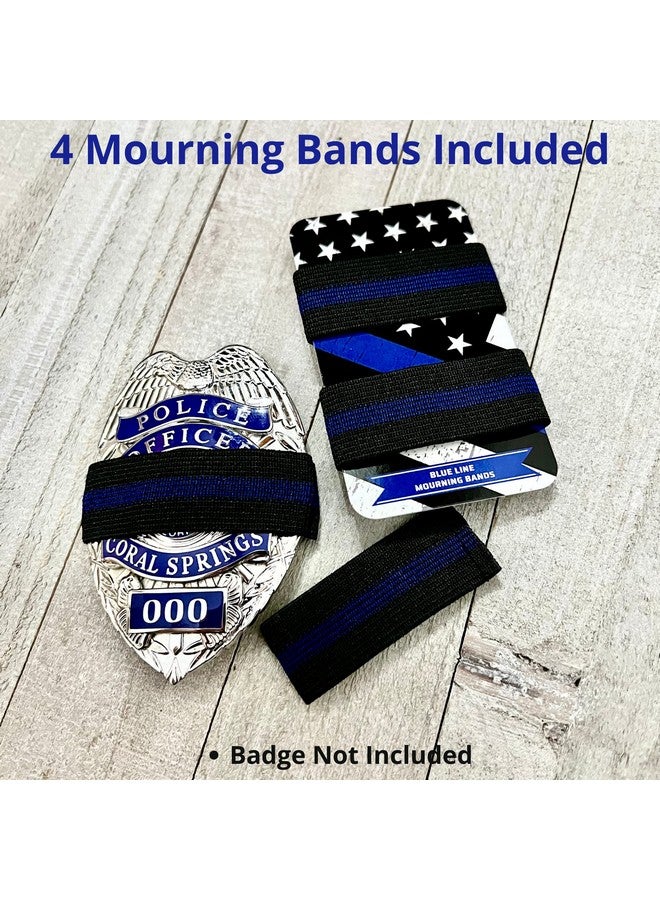 Agent Gear USA Mourning Bands For Badges Thin Blue Line Elastic Mourning Bands Funeral Honor Bands 4 Pack - Image 2