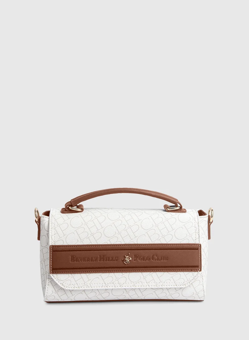 BEVERLY HILLS POLO CLUB Logo Printed Top Handle Bag