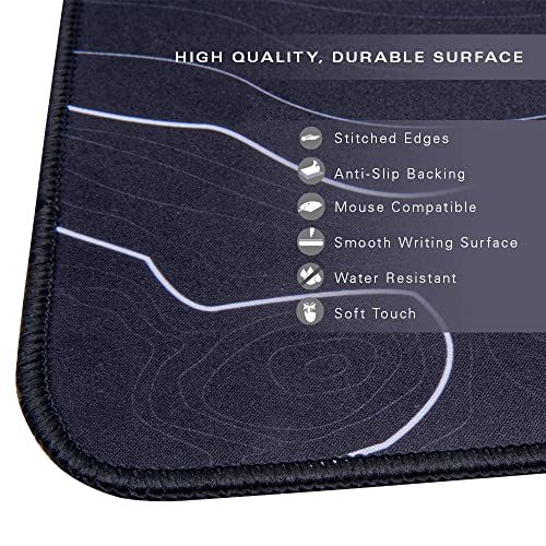 Con-Tact Brand XL Extended Mouse Pad - L-Shaped Desk Mat with Stitched Edges - Non-Slip, Water-Resistant Keyboard Mat - Extra Large Desk Pad for Gamers, Home & Office Use - 36.22" x 15.74" (Topo) - Image 2