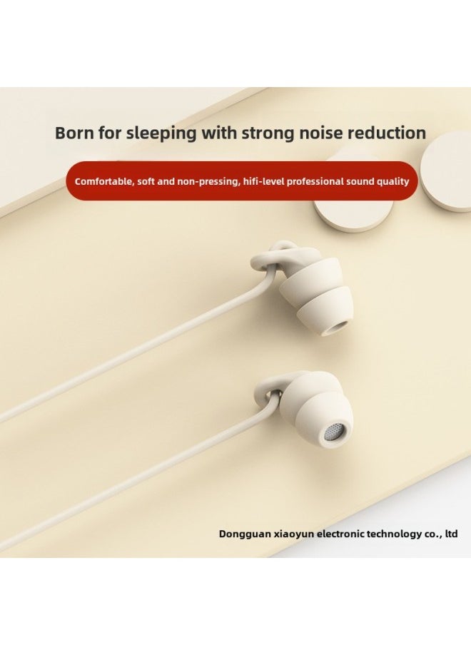 Generic - Suitable For Apple Vivo Xiaomi OPPO Sleep Headphones Wired Quality E-commerce Good Goods In-ear Non-pressure Ear Sleeping-Color:TYPE-C Beige - Image 1