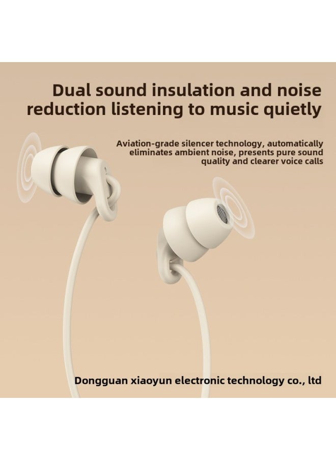 Generic - Suitable For Apple Vivo Xiaomi OPPO Sleep Headphones Wired Quality E-commerce Good Goods In-ear Non-pressure Ear Sleeping-Color:TYPE-C Beige - Image 1
