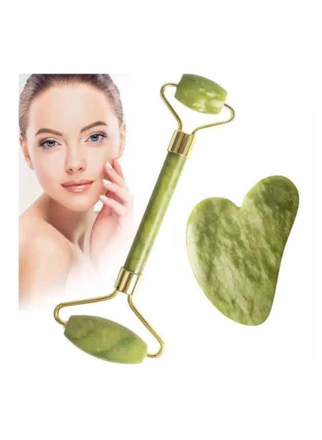 Jade Roller & Gua Sha Facial Tools Women's Beauty Roller Skin Care Tools Real natural jade Used for Face Eyes Neck Body Muscle Relaxing  SGSJR3 - Image 2