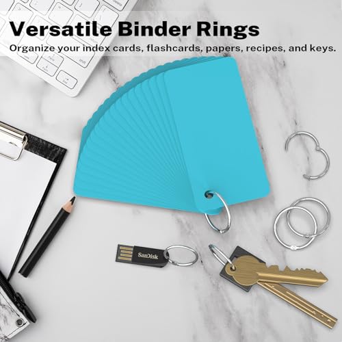 Optomni Binder Rings, 60-Pack Assorted Sizes (0.75", 1", 1.5", 2") - Nickel Plated Steel for Index Cards, Books, and Loose Leaf Binders - Image 3