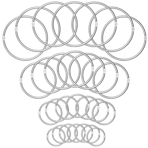 Optomni Binder Rings, 60-Pack Assorted Sizes (0.75", 1", 1.5", 2") - Nickel Plated Steel for Index Cards, Books, and Loose Leaf Binders - Image 1