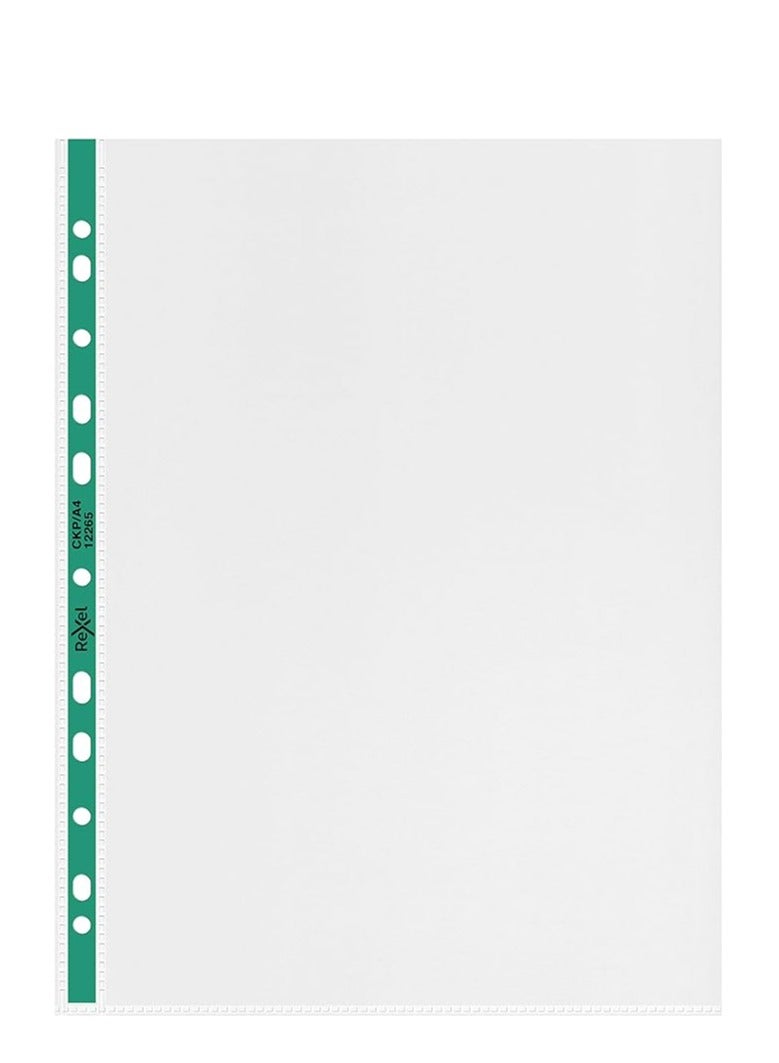 Rexel 30-Piece A4 CKP Pocket Reinforced Sheet Green/Clear - Image 3
