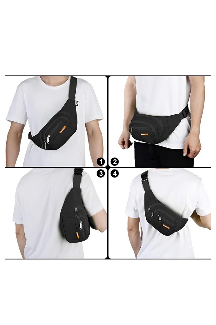 سبورت سعة كبيرة مقاومة للماء حقيبة الخصر السفر الرجال النساء عبر الجسم الكتف سلينغ كيس تشغيل الحزام للسفر تشغيل المشي لمسافات طويلة الركض الرياضة - Image 4