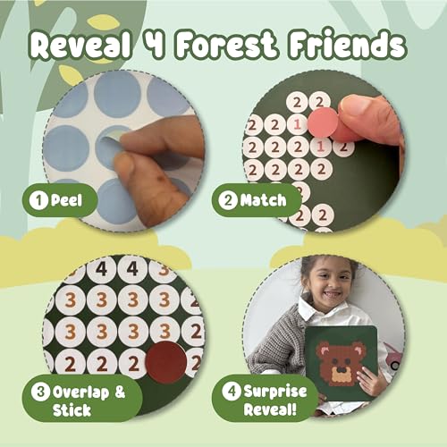 Binca Dotties Dot Art Activity Kit, 750+ Stickers, Forest Animals Mess-Free Activities, DIY Dot Sticker Art for Toddlers, Kids Travel Activities, Craft Kits & Gifts for Boys & Girls Ages 4,5,6,7 - Image 5