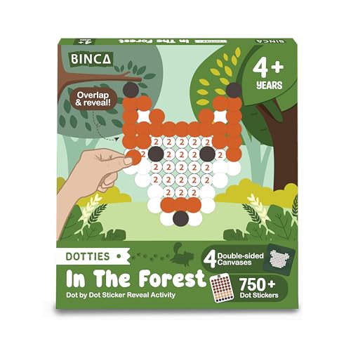 Binca Dotties Dot Art Activity Kit, 750+ Stickers, Forest Animals Mess-Free Activities, DIY Dot Sticker Art for Toddlers, Kids Travel Activities, Craft Kits & Gifts for Boys & Girls Ages 4,5,6,7 - Image 1