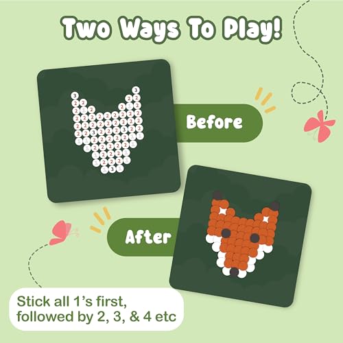 Binca Dotties Dot Art Activity Kit, 750+ Stickers, Forest Animals Mess-Free Activities, DIY Dot Sticker Art for Toddlers, Kids Travel Activities, Craft Kits & Gifts for Boys & Girls Ages 4,5,6,7 - Image 4