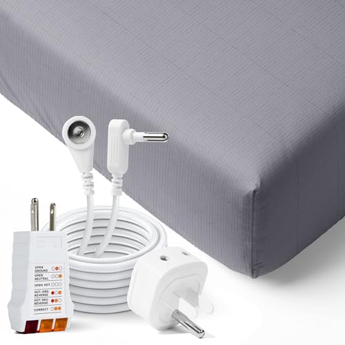 GroundLuxe Organic Fitted Grounding Sheet in Gray for a King Size Bed - Image 2