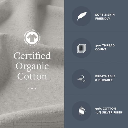 GroundLuxe Organic Fitted Grounding Sheet in Gray for a King Size Bed - Image 3